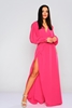 Lila Rose Maxi Long Sleeve Casual Dresses Fuşya