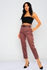 Zanzi High Waist Casual Trousers Brown