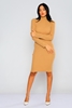 Pitiryko Knee Lenght Long Sleeve Casual Dresses لون الجمل