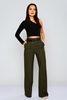 Mees High Waist Casual Trousers Хаки