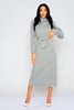 Pitiryko Maxi Long Sleeve Casual Dresses اللون الرمادي