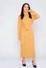 Pitiryko Maxi Long Sleeve Casual Dresses لون الجمل