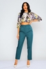 Zanzi High Waist Casual Trousers أخضر