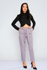 Zanzi High Waist Casual Trousers اللون الرمادي