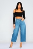 Wo-man High Waist Casual Trousers синий