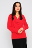 Explosion Long Sleeve Degaje Neck Casual Blouses Macenta