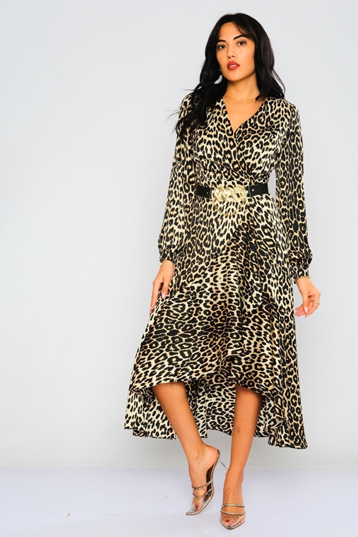 Rissing Star Casual Dresses Black Leopard Mink