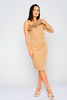 Explosion Mini Long Sleeve Casual Offshoulder Dresses Camel