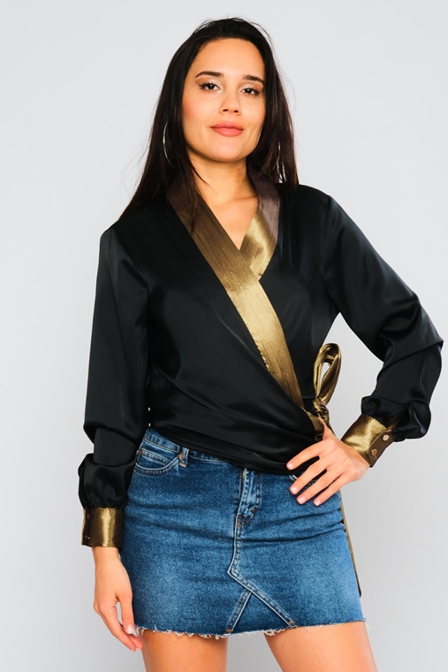 Mianotte Long Sleeve V Neck Casual Blouses
