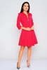 Explosion Knee Lenght Three Quarter Sleeve Casual Dresses Macenta