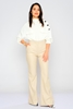 Zanzi High Waist Casual Trousers Beige