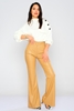 Zanzi High Waist Casual Trousers Camel