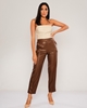 Zanzi High Waist Casual Trousers بنى