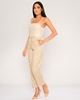 Zanzi High Waist Casual Trousers اللون البيج