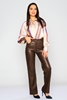 Zanzi High Waist Casual Trousers Brown