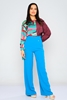 Explosion High Waist Casual Trousers Turquoise