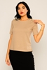 Zanzi Short Sleeve Casual Blouses Mink