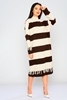 Pitiryko Maxi Long Sleeve Casual Dresses Brown