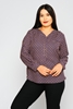 Selen Long Sleeve V Neck Casual Blouse Mor