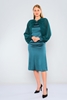 Green Country Knee Lenght Long Sleeve Night Wear Dresses