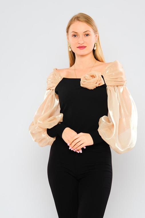 Lila Rose Long Sleeve Boat Neck Casual Blouses