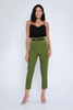 Excuse High Waist Casual Trousers Green