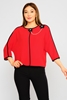 Favori Three Quarter Sleeve Casual Blouses Red