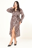 Tugce & Ece Long Sleeve Casual Dress Цвет Леопард