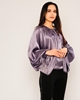 Lila Rose Long Sleeve Crew Neck Casual Blouses Lilac