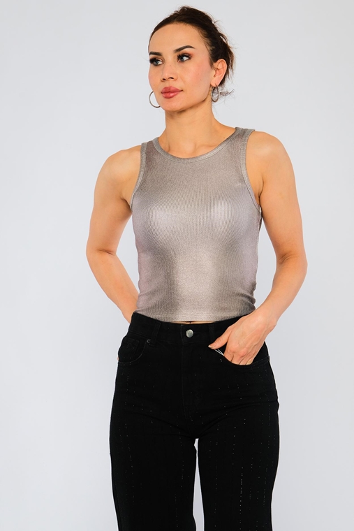Yes Play Sleevless Crew Neck Casual Blouses