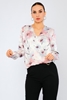 Zanzi Long Sleeve V Neck Casual Blouses 091PEMBE