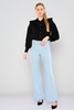 Mees High Waist Casual Trousers Blue