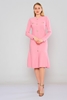 Neva Knee Lenght Long Sleeve Casual Dresses Pink