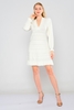 Neva Mini Long Sleeve Casual Dresses البيج الرمادي