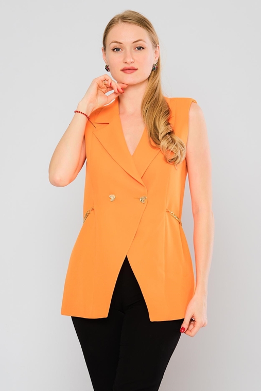 Joymiss Waistcoat Casual Jackets Black Beige Orange Ecru Peanut Neon-Fuchsia