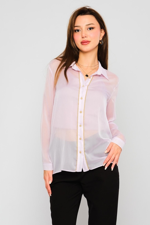 Lila Rose Uzun Kol Normal Yaka Günlük Giyim Gömlekler