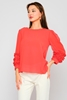 Green Country Long Sleeve Crew Neck Casual Blouses Coral