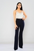 Fimore High Waist Casual Trousers Navy