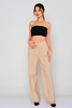 Fimore High Waist Casual Trousers Beige