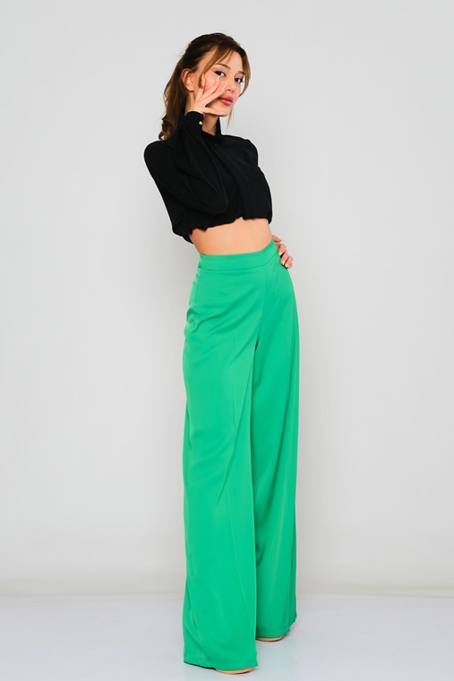 Excuse С завышенной талией повседневная одежда Оптом женские брюки черный зеленый Бежевый фуксия
