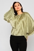 Lila Rose Long Sleeve Crew Neck Casual Blouses Yellow Light