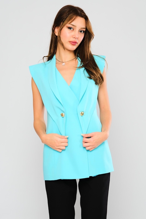 Joymiss Waistcoat Casual Jackets Black Ecru Mango Aqua