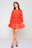 Green Country Mini Three Quarter Sleeve Casual Dresses Coral