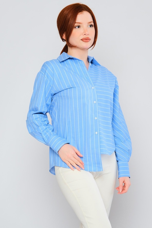 Mees Casual Blouses White Blue Navy