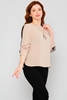 Green Country Three Quarter Sleeve Casual Blouses Bej