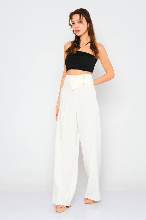 Zanzi High Waist Casual Trousers Black Caramel Stone