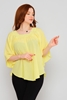 Lila Rose Three Quarter Sleeve Square Collar Casual Blouses Yellow