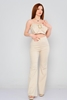 Airport High Waist Casual Trousers Stone