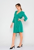 Biscuit Knee Lenght Long Sleeve Casual Dresses أخضر