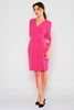 Biscuit Knee Lenght Long Sleeve Casual Dresses Fuchsia